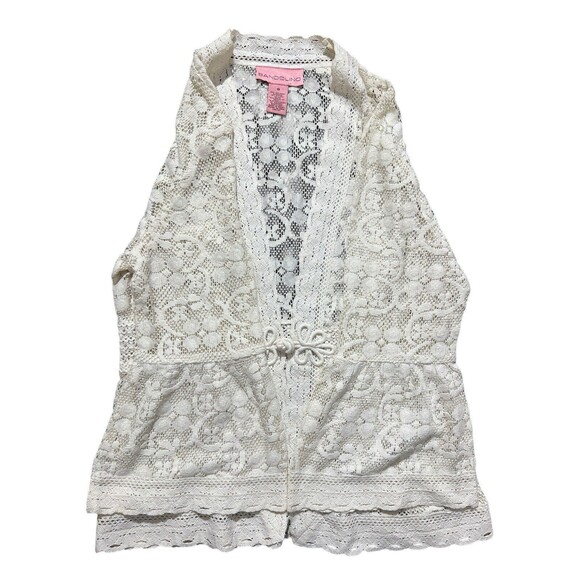 Bandolino Lace Crotchet Cardigan Sweater Romantic Preppy Sz 8 - Picture 14 of 16